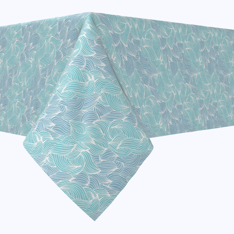 Rectangular Tablecloth, 100% Cotton, 52X104", Splashes Of Waves, 84" L x 60" W