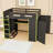 Full Wood Loft Bed With Desk, Storage Shelves, Wardrobe, USB Port And LED Light-640688331