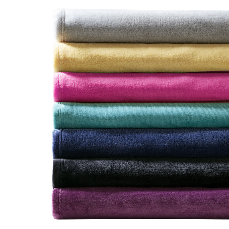 King Aqua Plush Reversible Machine Washable Blanket