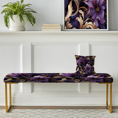 Polka Dots Upholstered Gold Bench