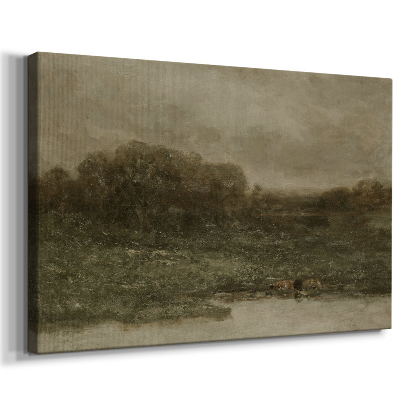 Paysage rétro - DCCXIX, H 41 po x l 61 po x P 1,5 po, Toile tendue