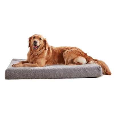 Lit pour chien pour chien, lit lavable pour chien avec housse amovible en mousse viscoélastique imprégnée de gel, lit pour chien orthopédique avec doublure imperméable