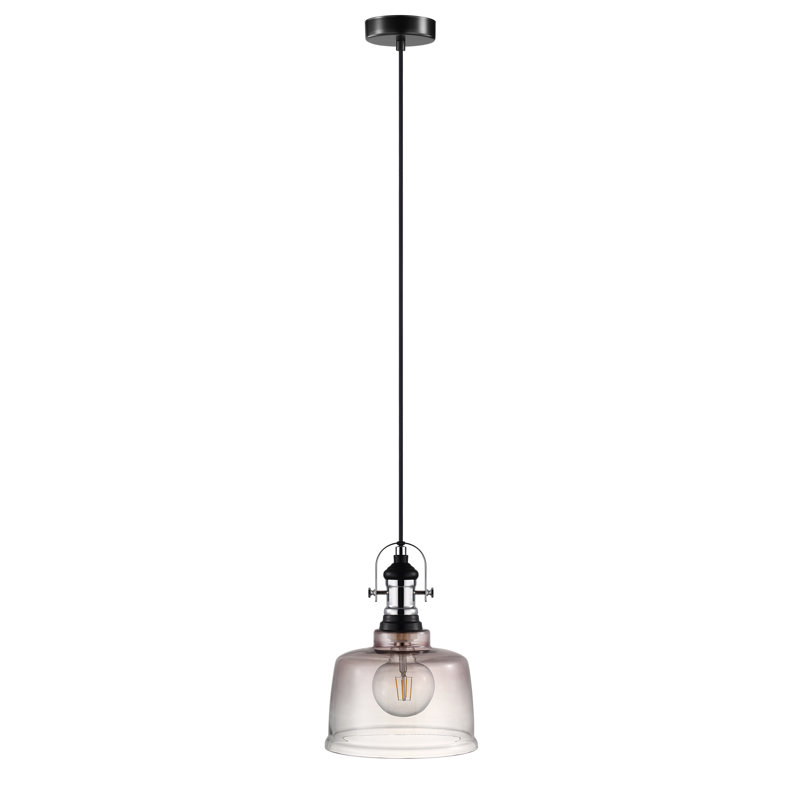 Weatherspoon 1 - Light Matte Black, Chrome Single Pendant, 16.5" H x 5.13" W x 11.25" D, Matte Black