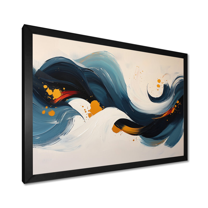 Omor - Abstract Large Wall Art, Cadre simple, Noir, noir, noir, noir, H 12 po x l 20 po