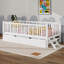 Lit plateforme simple en bois avec garde-corps et lit gigogne, structure de lit pour enfants, lit Montessori en bois avec support à lattes-1543652245