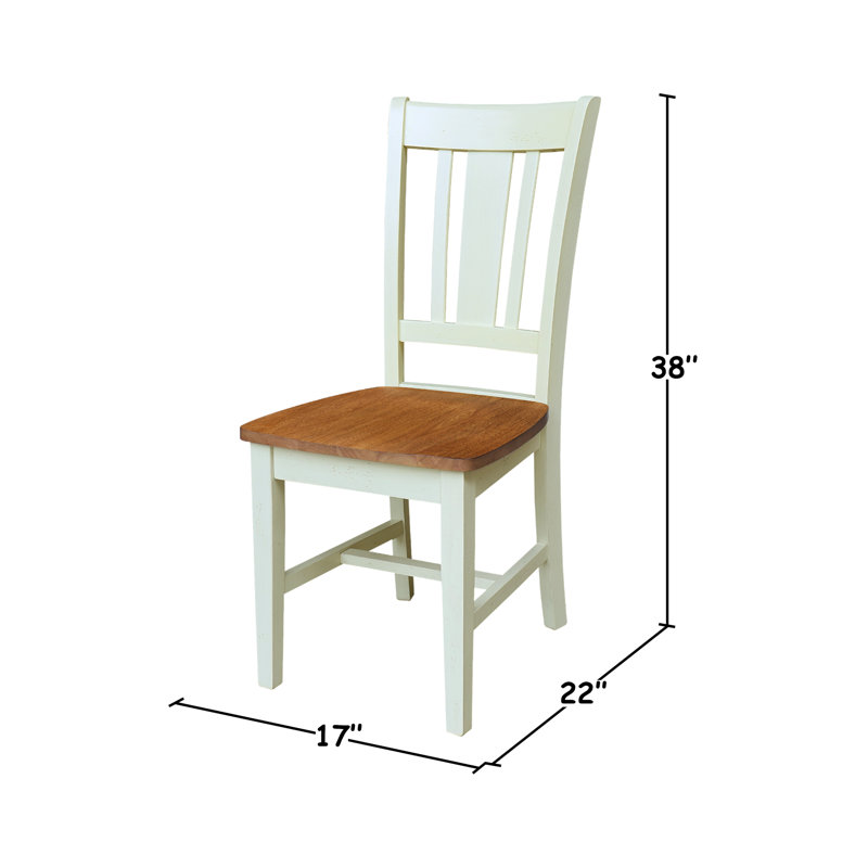 Evalyn Solid Wood Side Chair, Hickory/Shell