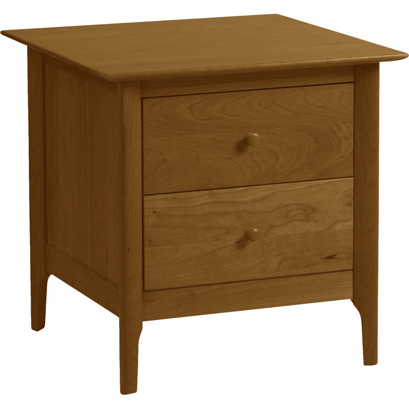 Sarah 2 - Drawer Solid Wood Nightstand, 24", Natural Cherry