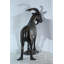 Statue de chèvre en aluminium avec cornes courbées de style bronze Nifao - 35 po x 15 po x H 39 po