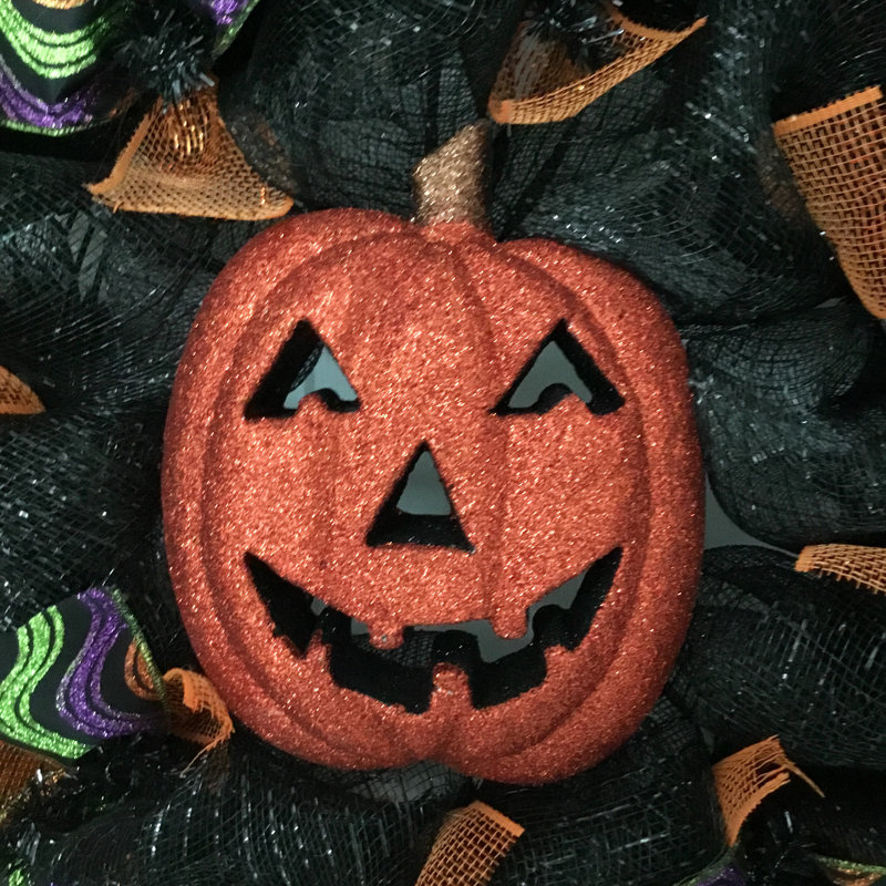Couronne d'Halloween avec lanterne Jack O 'scintillante