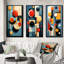 «Retro Bliss Abstract Circular Geometrics II», 3 pièces sur toile-1685114961-1685114964