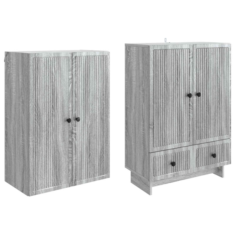 4 -Door 3 Storage Cabinet, Grey Sonoma
