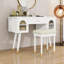 Bureau de maquillage pour meuble-lavabo avec tiroir de rangement, armoire, tabouret et port de charge-1207039110