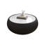 Table basse moderne en cuir fritté clair en forme de tambour pour le salon (chaque plateau a un motif gris unique)-802260013
