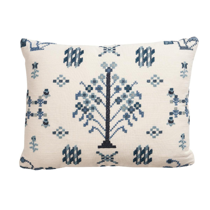 Fairview Floral Pillow Cover & Insert, Blue, Rectangle 12"H x 16"W