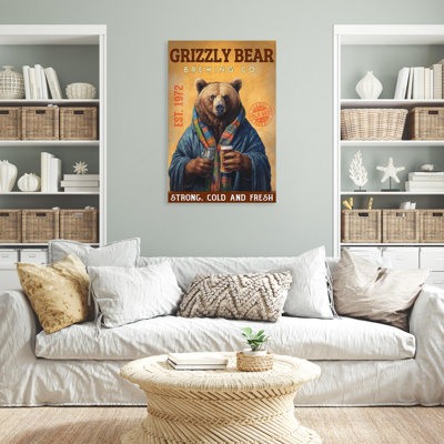 Grizzly Bear Brewing Co On Canvas Graphic Art -  Trinx, 73341936A62C4B9EB227DF055409DF57
