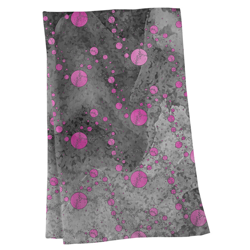 Mcguigan Tea Towel Kitchen Towel, Poly Twill, Gray/Light Pink