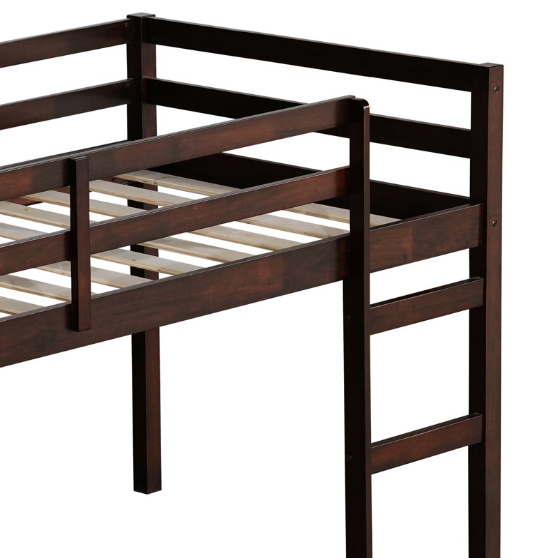 Twin Loft Bed, Rubber Wood, Included, Enhanced Bed Platform, Optimize Bedroom Storage Area With Strengthened Slats, Finish, Wood Build, For Easy Climb, Extra Options