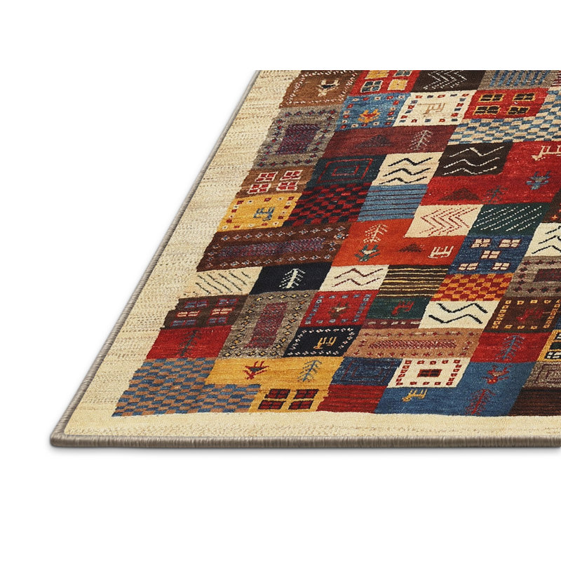 Tapis beige/brun/jaune contemporain, Rectangle 2 pi x 5 pi