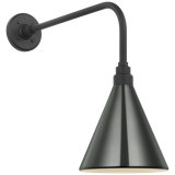 Thomas O'Brien, "Academy 20" Rex Barn Light in Matte Black with 12.5" Soft Copper Conical Savannah Shade