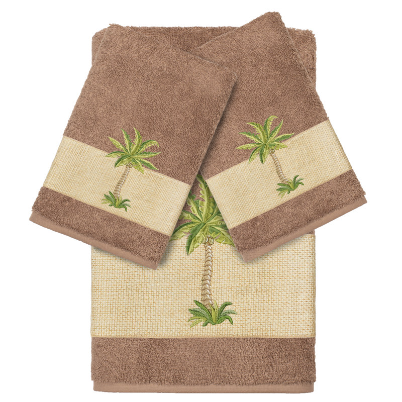Colton 3 Piece 100% Premium Turkish Cotton Towel Set, Latte