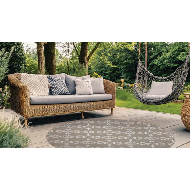Cassia Outdoor Rug, Round 5'