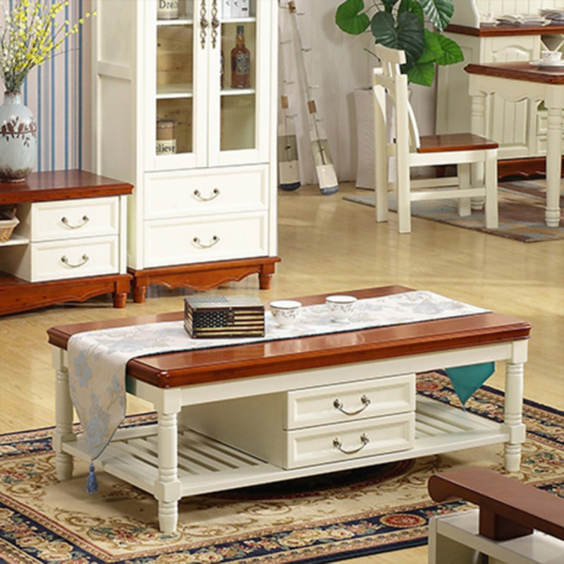 A naturally simple coffee table, White, Brown, 17.71" H x 47.24" L x 23.62" W