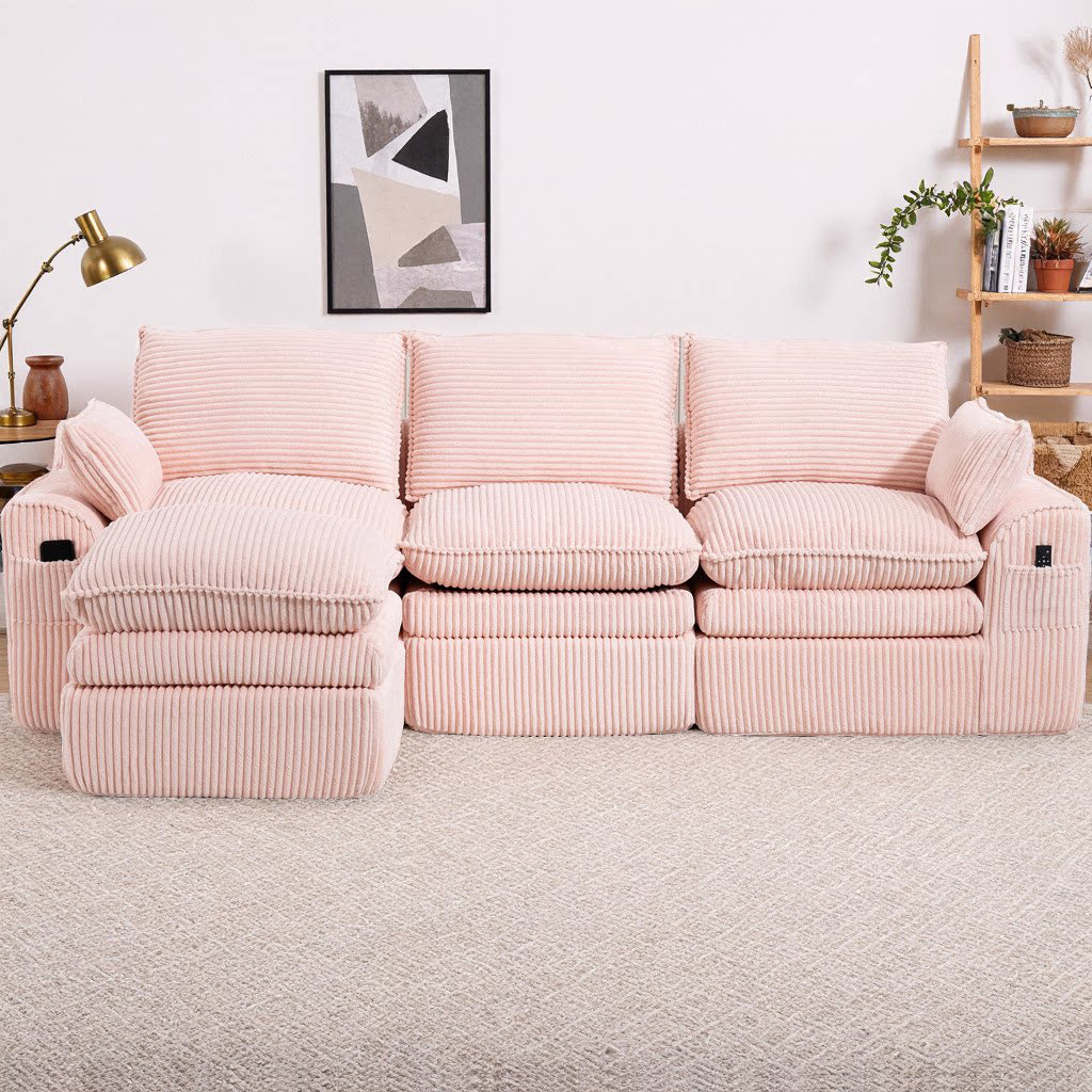 Latitude Run® L-Shaped Compressed Modular Sectional Sofa, Modern ...