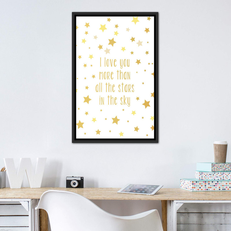 Love You More Art, H 40 po x l 26 po x P 1,5 po, Toile avec cadre noir patiné