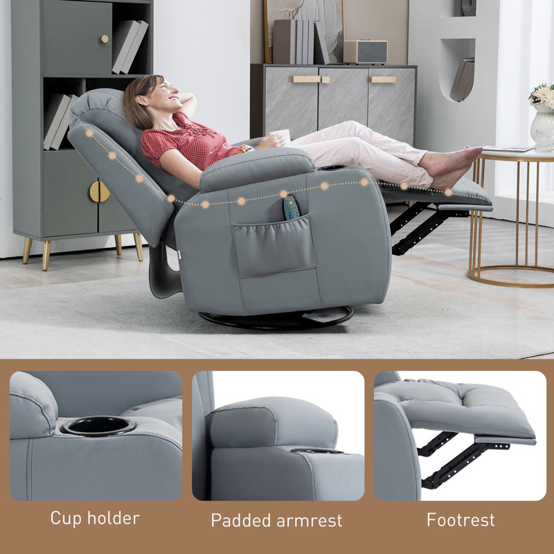 85cm Wide Swivel Home Theatre Recliner