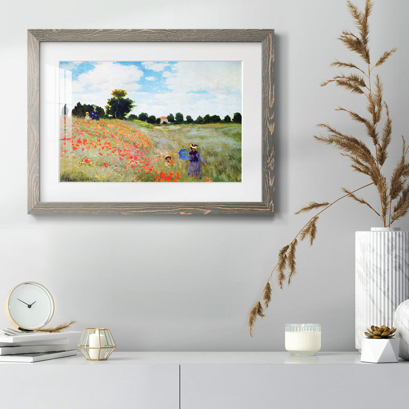 Coquelicots par Monet, H 18 po x l 26 po x P 1,5 po, Gris