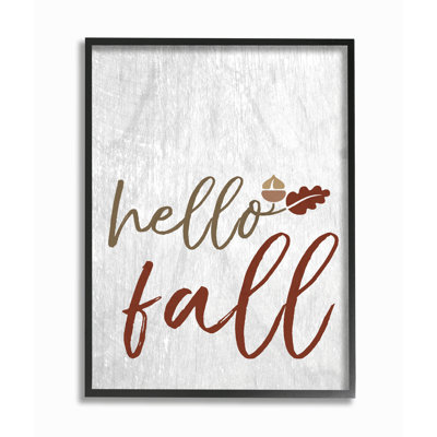 «Hello Fall Oak Leaves and Acorn», art textuel