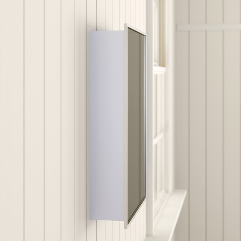 Scottville Residential Medicine Cabinet, 22" H x 16" W x 4.25" D, Surface Mounted, Beveled Edge Mirror