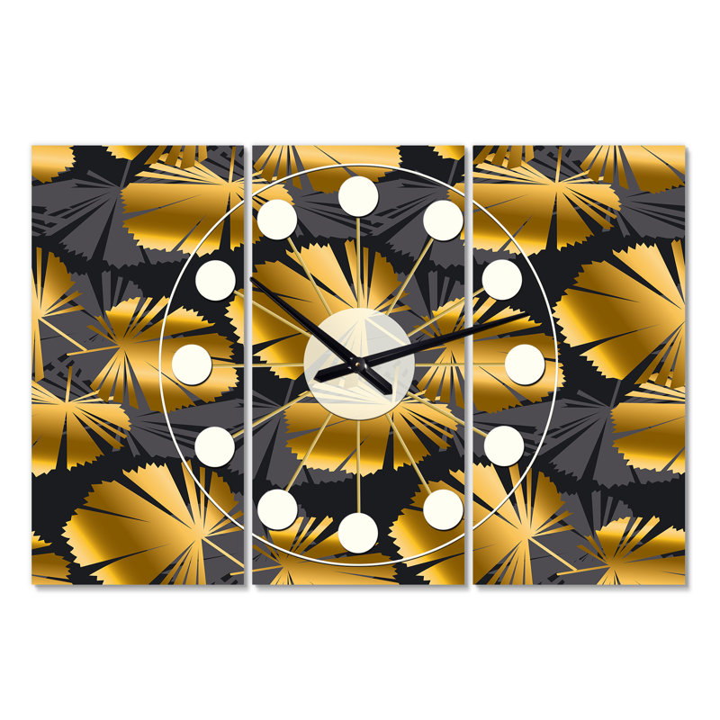 Horloge murale surdimensionnée feuilles de palmier iii Mid-Century