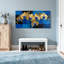 Plantes et fleurs, motif d'art floral orchidée bleue et dorée-1820572634