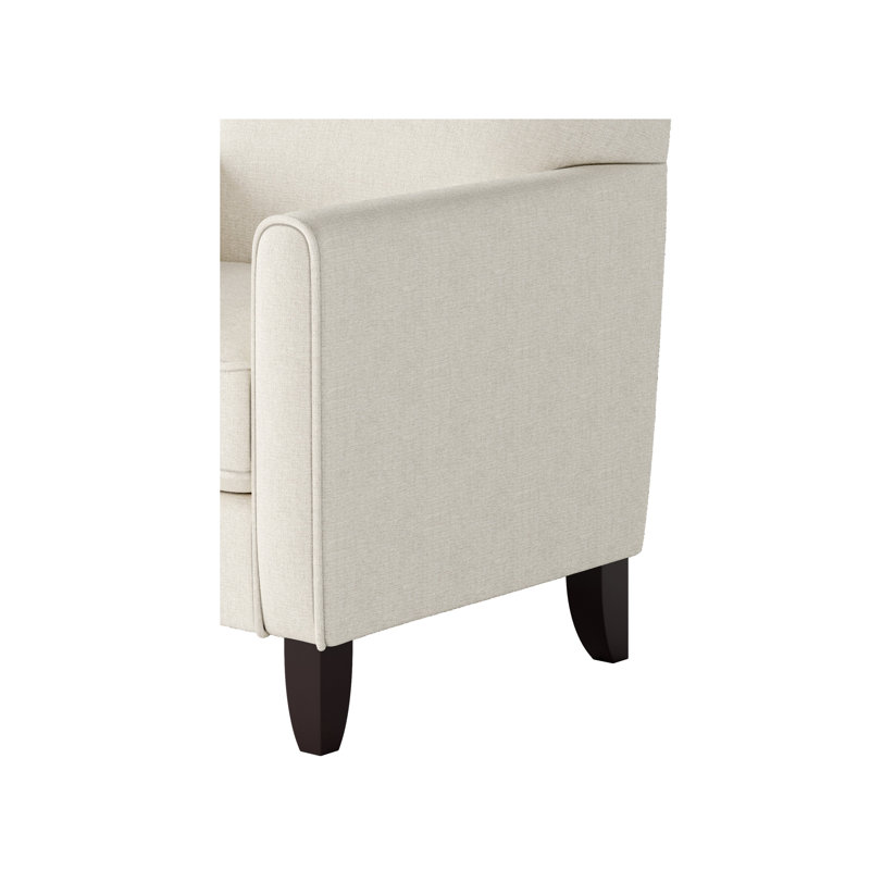 Fauteuil en polyester de 30 po de large Aravis, Mélange de polyester glacier blanc cassé