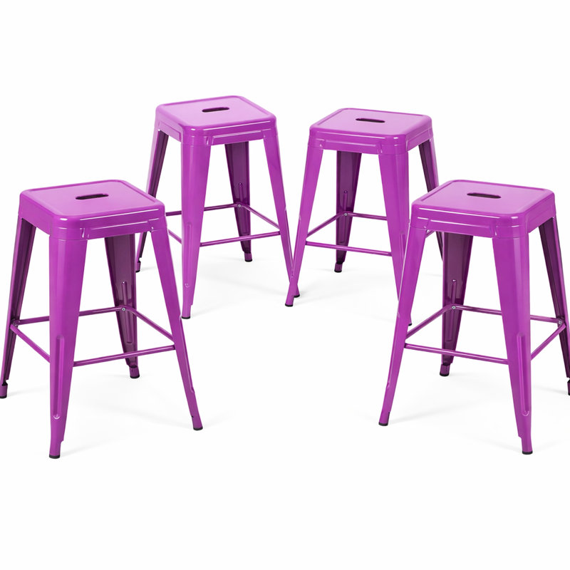 24 tabourets de bar en métal 24 po sans dossier de hauteur comptoir, peu encombrants, assemblage d'outils, rouille facile à utiliser, idéal pour la salle à manger