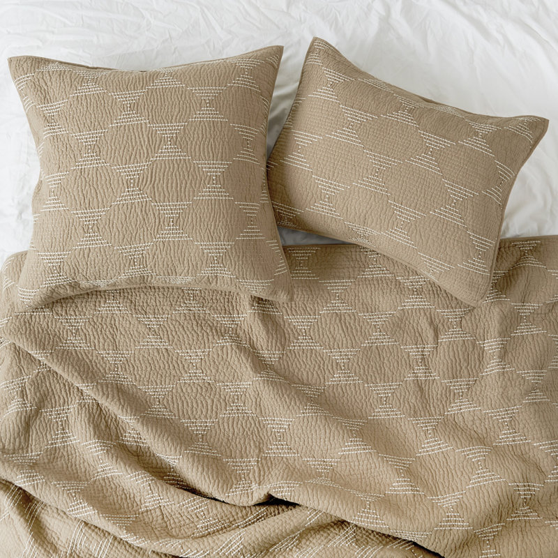 Saunders Cotton Geometric Bedding Set, Standard