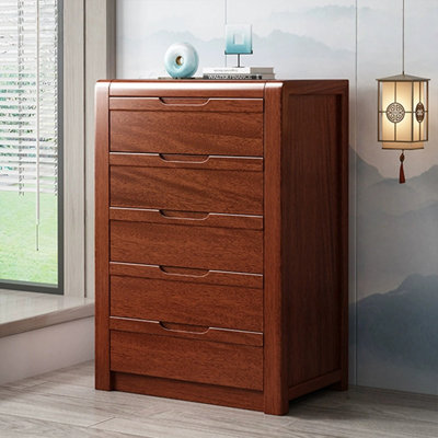 Armoire d'appoint en bois massif rouge-brun