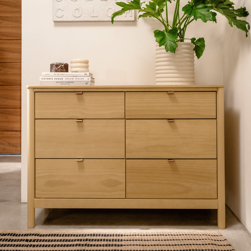 Bondi 6 Drawer Double Dresser, Honey