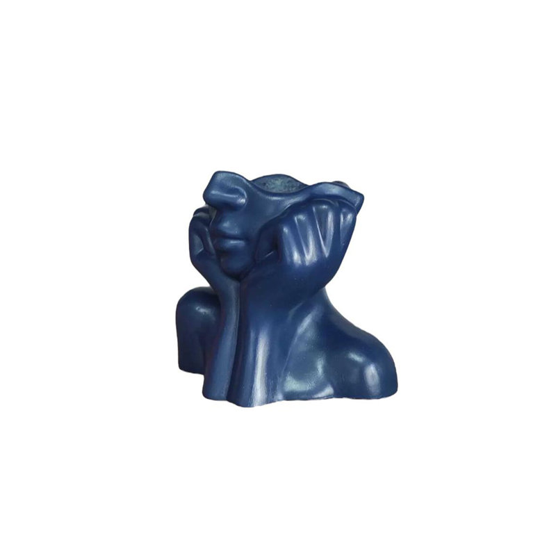 Comolli Ceramic Table Vase, 19cm H x 16cm W x 11cm D, Blue