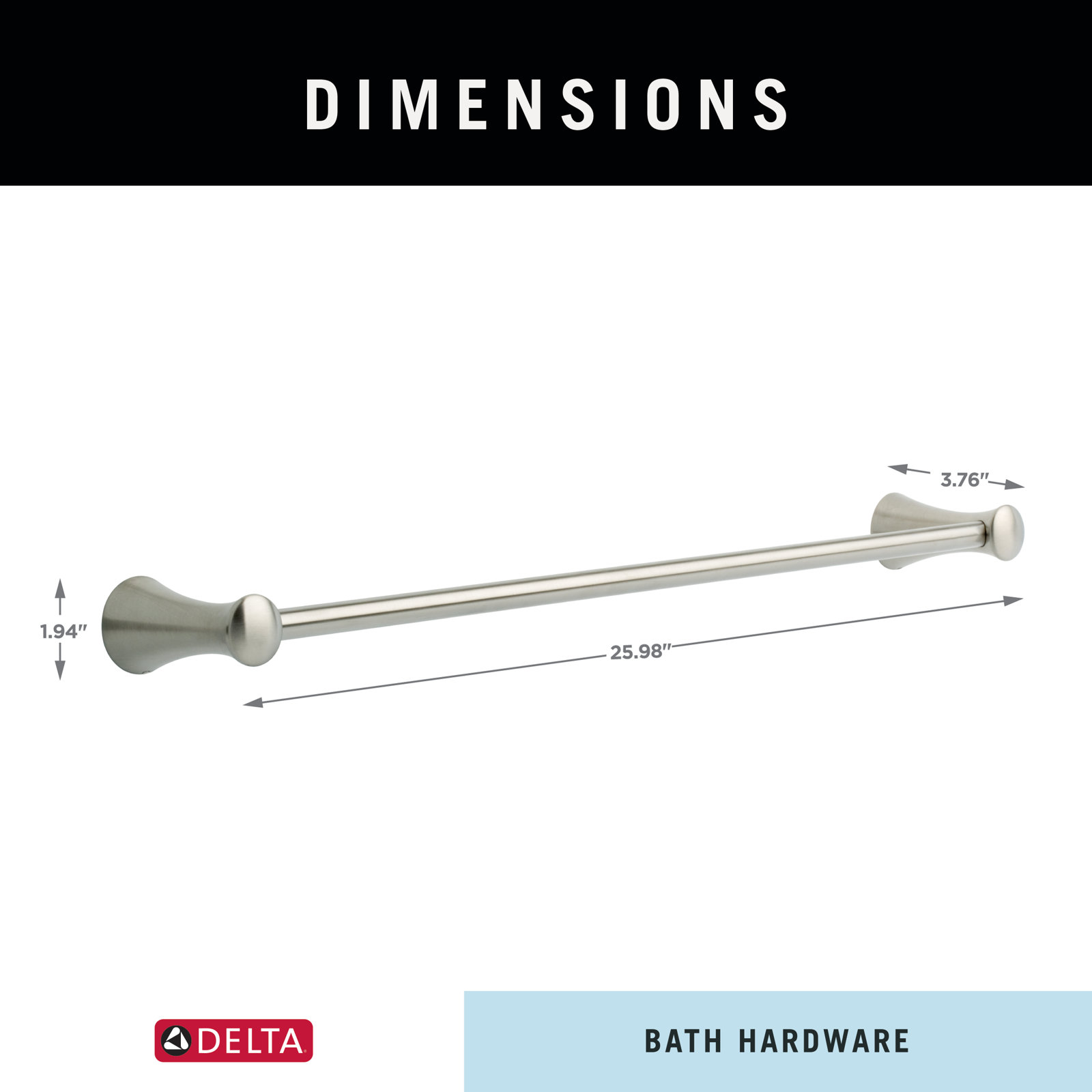 Lahara 24" Wall-Mounted Towel Bar, Venetian Bronze, 18"