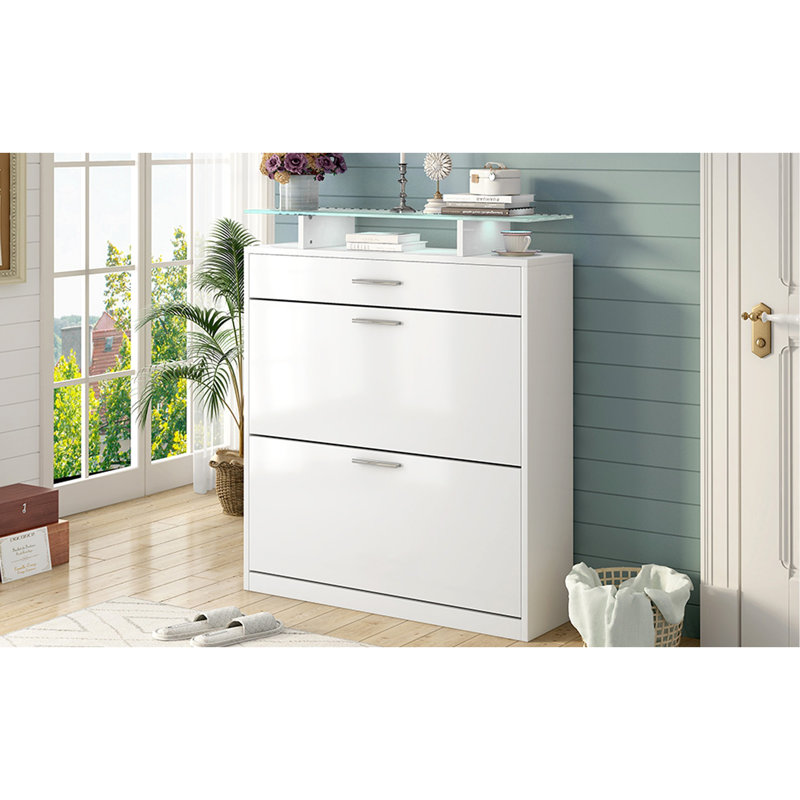 Versatile Entryway Shoe Organizer With Advanced Features For A Neat Space, Silver, White