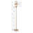 Floor Lamp, Antique Brass Metal Finish, Mercury Glass Bowl Shade, 96" Clear Power Cord, Foot Switch, 9W LED Bulb Included