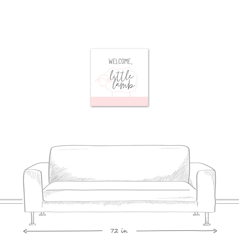 « welcome little agneau », art sur toile Leeza, H 24 po x l 24 po x P 1,25 po
