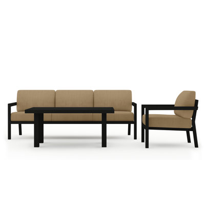 Vivant 3 Piece Sofa Seating Group with Sunbrella Cushions -  Joss & Main, 5F99DACC82DA420D946C4148938E9B71