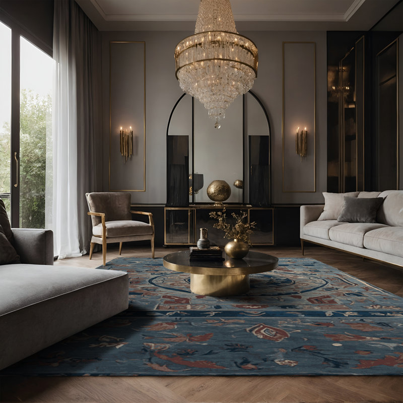 Tapis gris soyeux et moelleux, Rectangle 7 pi x 10 pi