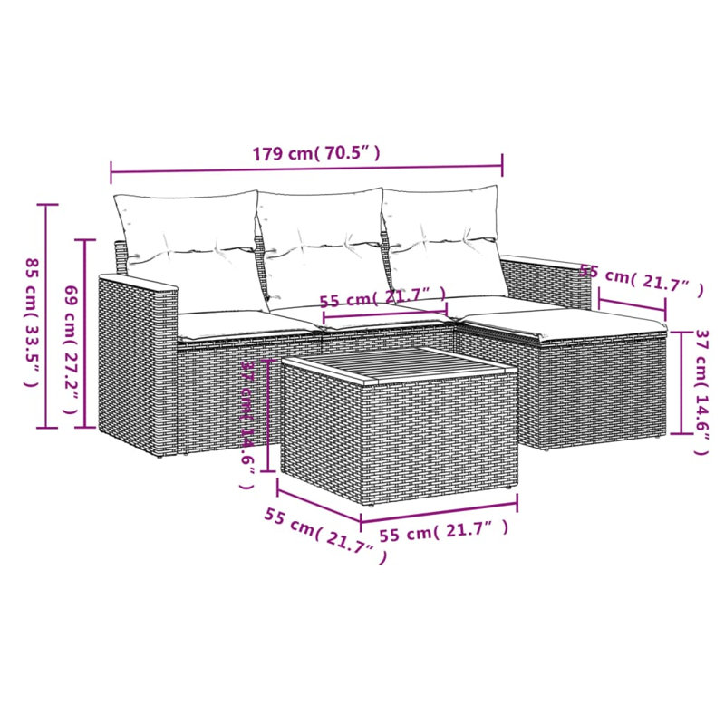 Ensemble de canapé de jardin Vidaxl