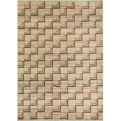 Tapis brun de haute qualité noué à la main