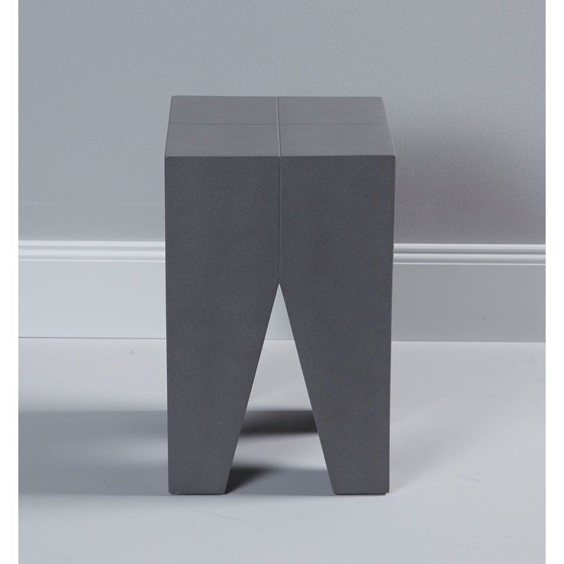 Montemayor Solid Wood Accent Stool, Grey