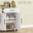 Kitchen Island With Electrical Connections And Valuable Storage Options - White, Drawer, Cabinet Adjustable Shelf, Towel Rack, Spice Rolling Cart Outlets, Cabinet, Stable Mobility